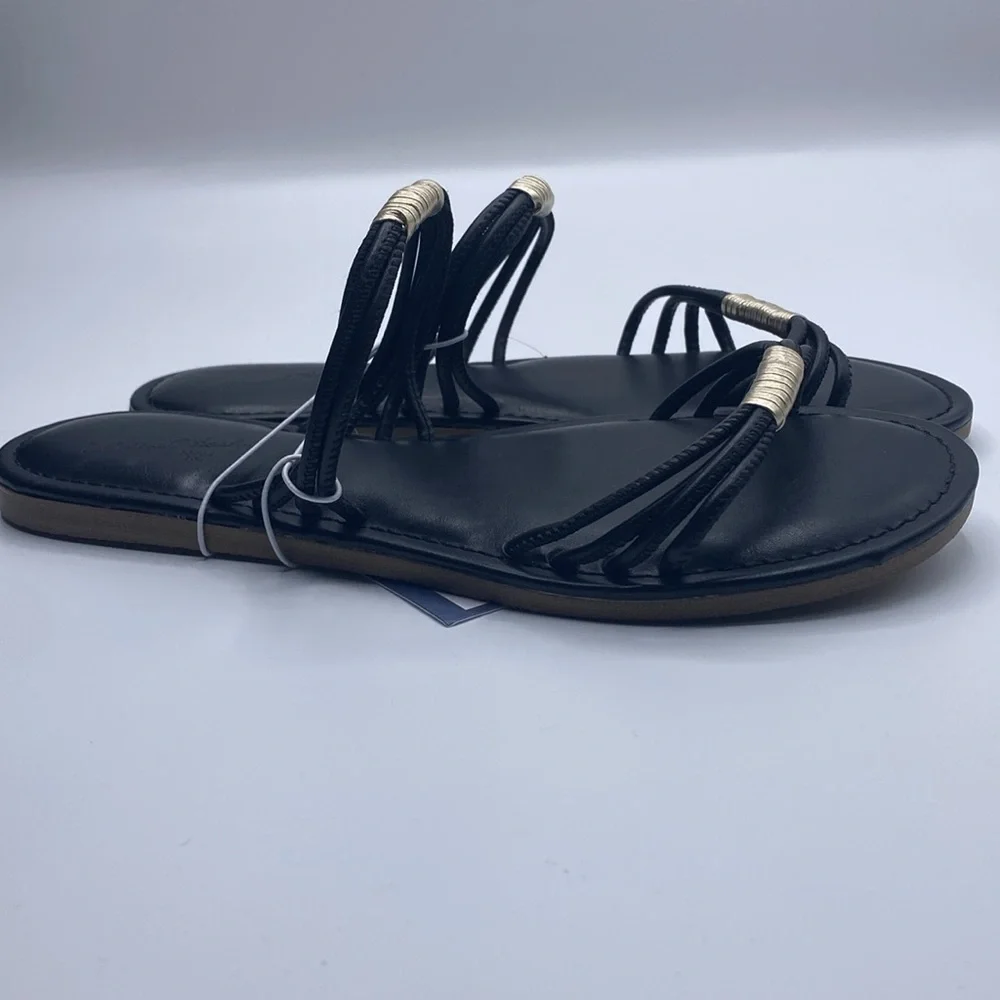 Universal Thread Aura Two Band Slide Sandals Black